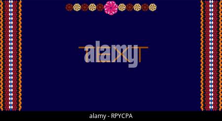 Frame for text with a separator and a pattern on the bedouin fabric Sadu. She draws attention to the important text. Stock Vector