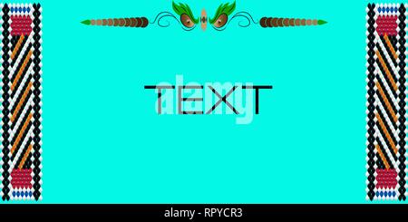 Frame for text with a separator and a pattern on the bedouin fabric Sadu. She draws attention to the important text. Stock Vector