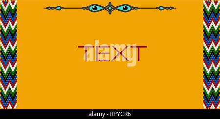 Frame for text with a separator and a pattern on the bedouin fabric Sadu. She draws attention to the important text. Stock Vector