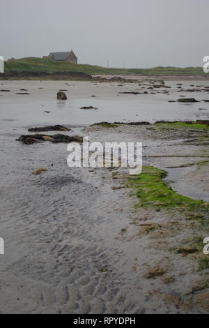 Balcomie Sands Beach, on a Grey Rainy Day. Craighead, Fife, Scotland, UK. Stock Photo