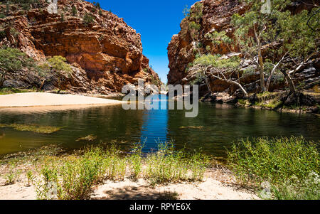 Ellery creek big hole in the West MacDonnell Ranges in NT outback Australia Stock Photo