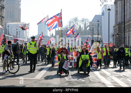 London, UK. 23rd Feb, 2019. Yellow Vest UK meets at Trafalgar Square for a day of action in and around the streets of Westminster. Penelope Barritt/Alamy Live News Stock Photo