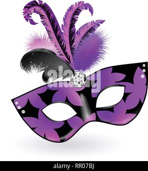 Black-white mask with purple Royalty Free Vector Image