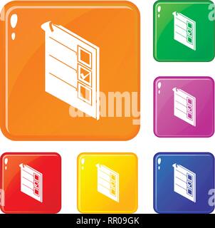 Voted paper icons set vector color Stock Vector