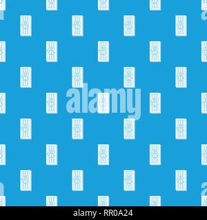 Door with handle pattern vector seamless blue Stock Vector