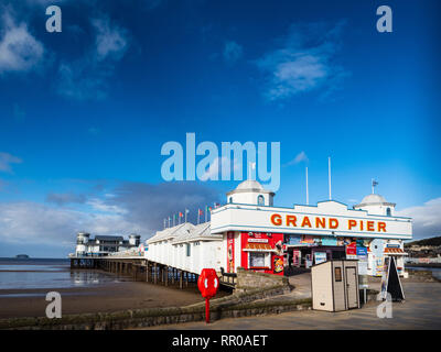 Grand Pier Weston-super-Mare - opened 1904  refurbished 2008 -10 following a fire. 366m in length. Stock Photo