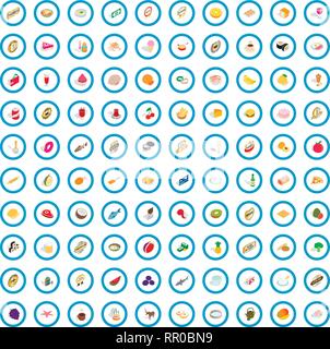 100 chef icons set, isometric 3d style Stock Vector