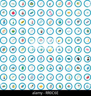 100 chemistry icons set, isometric 3d style Stock Vector