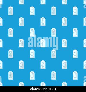 Arched door pattern vector seamless blue Stock Vector