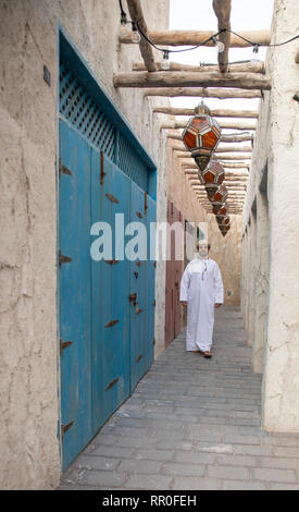 arab man in old Al Seef part of Dubai, United Arab Emirates Stock Photo