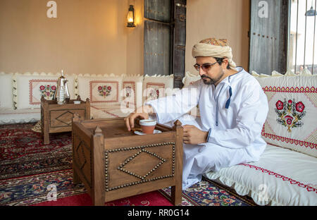 arab man in old Al Seef part of Dubai, United Arab Emirates Stock Photo
