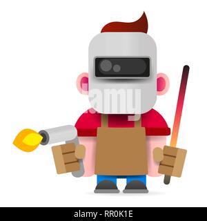 Image Of Welder Welding Tool Man On White Background.vector Illustration. Stock Vector
