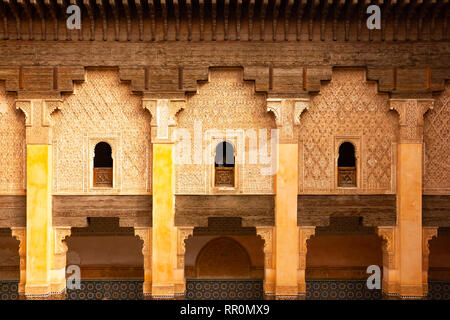 Ben Youssef Madrasa is an Islamic college and largest Madrasa in Marrakech, Morocco, Africa Stock Photo