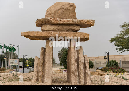 Inuksuk sculpture in Riyadh, Saudi Arabia Stock Photo