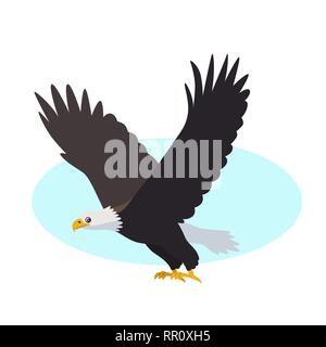 Bald eagle icon isolated on white background, predatory bird Stock Vector