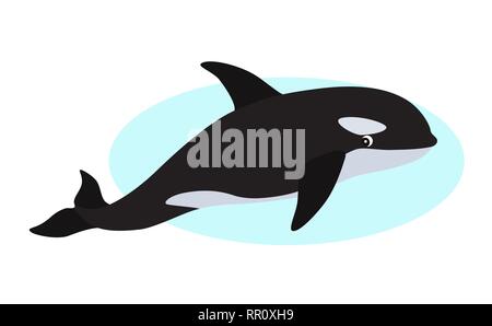 Orca icon, whale killer, isolated on white background Stock Vector