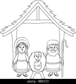 nativity scene cartoon Stock Vector