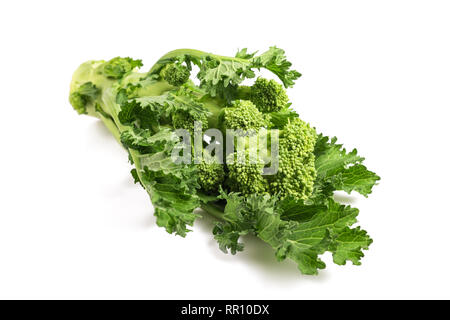 Fresh  rapini or broccoli rabe  isolated on white background Stock Photo