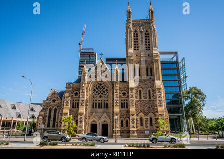 30th December 2018, Adelaide South Australia : Side view of the St Francis Xavier's Cathedral a Roman a Latin Catholic Church in Adelaide SA Australia Stock Photo