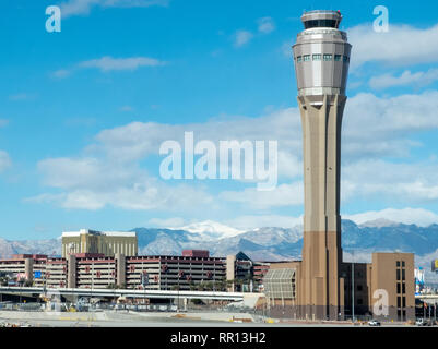 Control tower at McCarran International Airport in Las Vegas Stock Photo