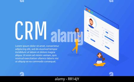 Customer relationship management concept. Filling out resumes, hiring employees Stock Vector