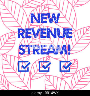 Word writing text New Revenue Stream. Business concept for money company receives selling particular product service Collection of Leaves Outline Isol Stock Photo