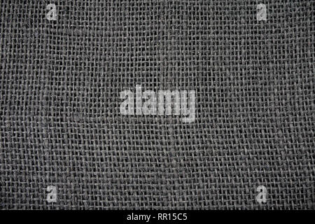 Black Woven Burlap Background Texture Stock Photo
