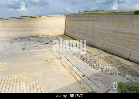 All images A sandstone quarry, old mine near Matera, Italy Stock Photo