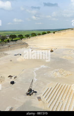 All images A sandstone quarry, old mine near Matera, Italy Stock Photo