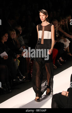 NEW YORK - FEBRUARY 09: Model walks the runway for the BCBGMAXAZRIA collections Mercedes-Benz Fashion Week at Lincoln Centre on February 09, 2012 in N Stock Photo