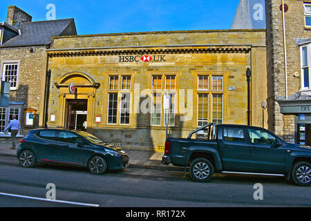 HSBC Bank maintaining a High Street presence in the affluent rural market town of Cowbridge, Vale of Glamorgan,South Wales Stock Photo