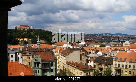 View from Petrov church on Spilberk castle in Brno, Czech Republic. Stock Photo