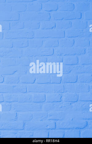 Pastel bright blue colored brickstone wall, full frame, image background Stock Photo