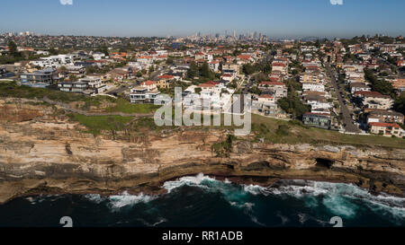 Aerial view of housing and real estate in eastern suburbs of Sydney. Stock Photo