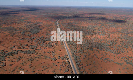 Endless road and desert in outback NSW Stock Photo