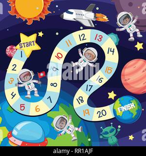 Maze game with space theme template illustration Stock Vector Image ...