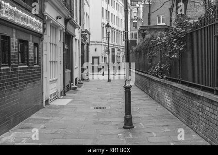 Empty, classical London street with street lamp without people Stock Photo