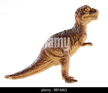 plastic dinosaur toy isolated on white background Stock Photo