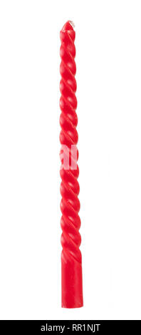 one red candle isolated on white background Stock Photo