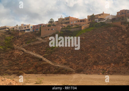 Small Moroccan town view near Legzira beach. Stock Photo