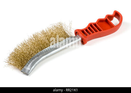 one wire brush isolated on white background Stock Photo