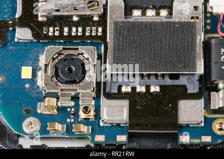 Board from a cellular phone. Close-up. Macro. Stock Photo