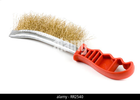 one wire brush isolated on white background Stock Photo