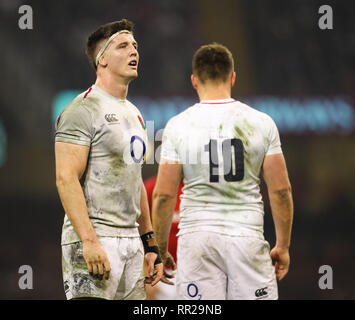 Principality Stadium, Cardiff, UK. 23rd Feb, 2019. Guinness Six Nations rugby, Wales versus England; Tom Curry of England Credit: Action Plus Sports/Alamy Live News Stock Photo