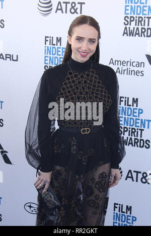 Santa Monica, California, USA. 22nd Feb, 2019. Zoe Kazan  02/23/2019 2019 Film Independent Spirit Awards in Santa Monica, CA Photo by Hiro Katoh / HollywoodNewsWire.co Credit: Hollywood News Wire Inc./Alamy Live News Stock Photo