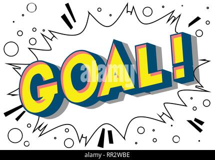 Goal! - Vector illustrated comic book style phrase on abstract background. Stock Vector