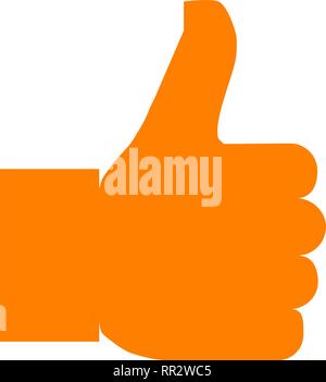 Like symbol icon - orange simple, isolated - vector illustration Stock Vector
