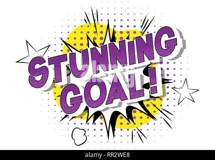 Stunning Goal! - Vector illustrated comic book style phrase on abstract background. Stock Vector