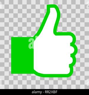 Like symbol icon - green simple outline, isolated - vector illustration Stock Vector