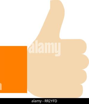 Like symbol icon - orange simple, isolated - vector illustration Stock Vector